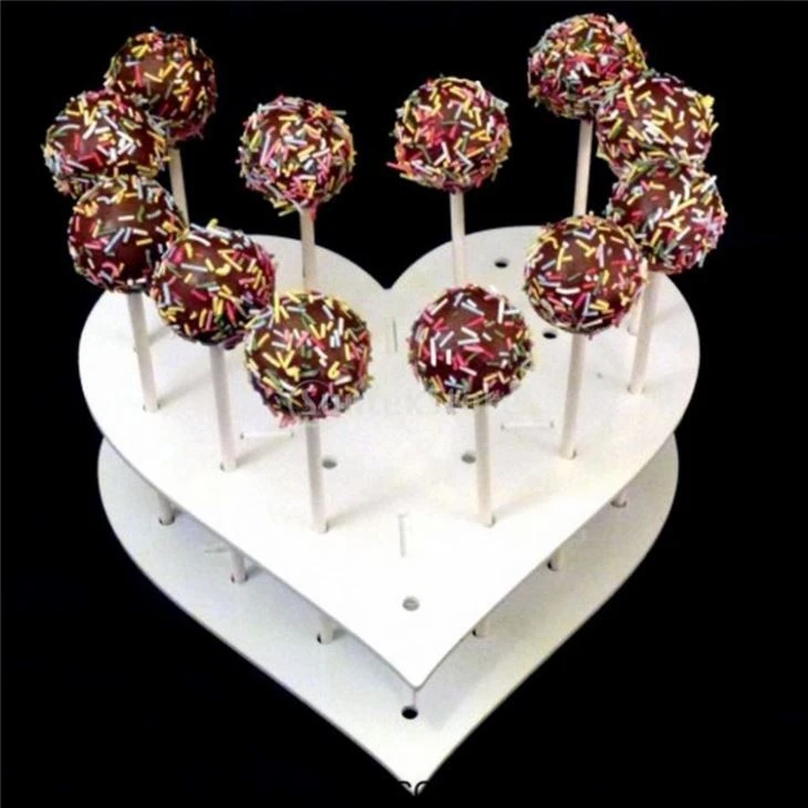 Aangepaste hart vorm acryl Cake Pop duidelijk Lollipop schermstandaard
