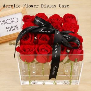Custom Clear Plexiglass Case Acryl Bloemen Display Box Met Holes