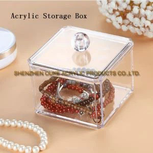 Fabriek op maat gemaakt van plexiglas Box kleine Lucite vakken harde acryl sieraden doos