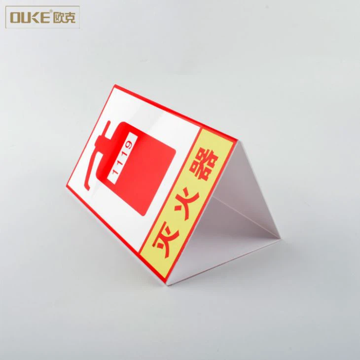 Cheap Triangle Special Acrylic Fire Extinguisher Sign