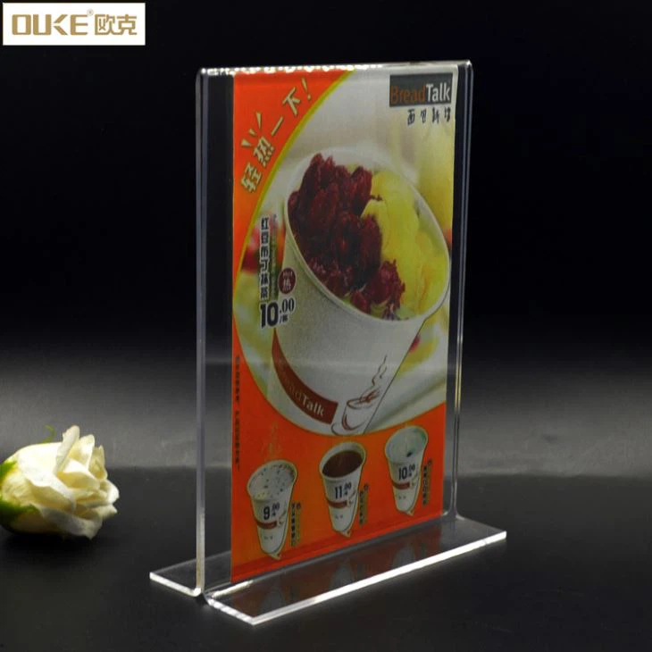 Clear Plexiglass Table Tent Acrylic Menu Holder