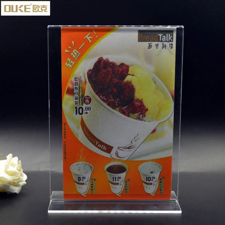 Clear Plexiglass Table Tent Acrylic Menu Holder