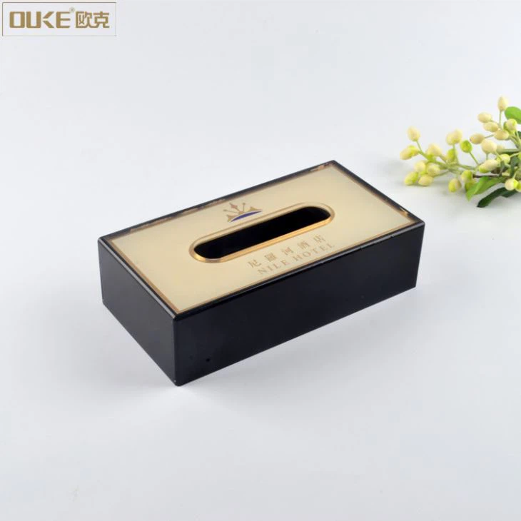 Hotel Useful Black Acrylic Tissue Box