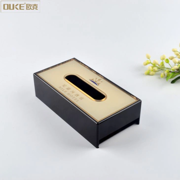 Hotel Useful Black Acrylic Tissue Box