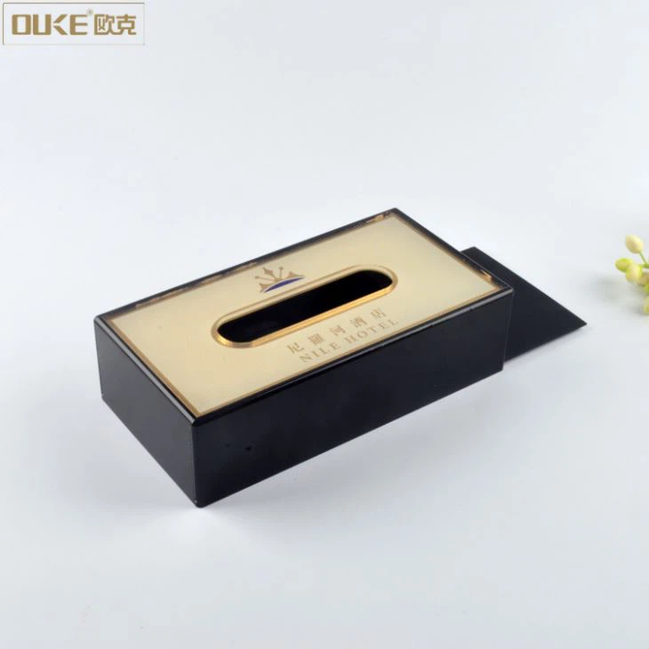 Hotel Useful Black Acrylic Tissue Box