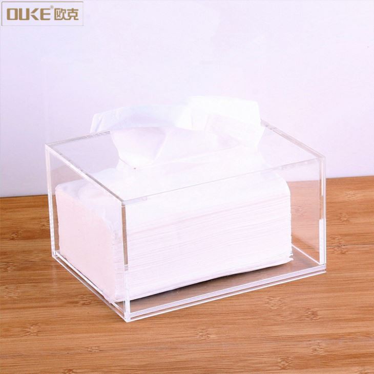 Simple Square Clear Acrylic Tissue Box