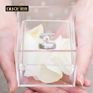 Acryl heldere sieraden trouwring doos
