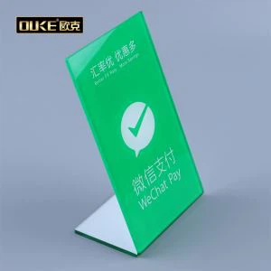 L-vormige acryl display-bord