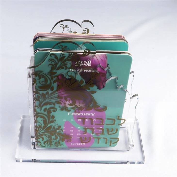 Desktop Clear Acrylic Small Desk Organizer Printed Acrylic Card Holder